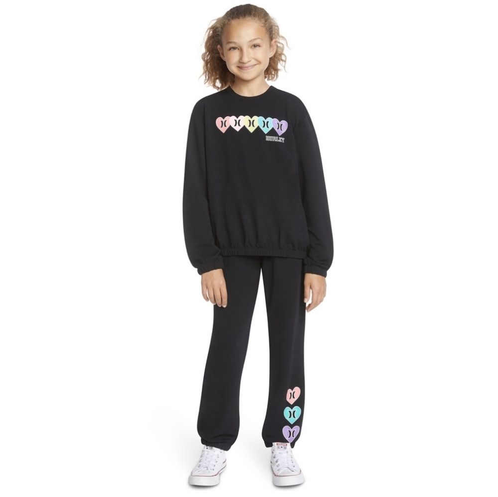 Hurley Girls Fleece Crew and Jogger Set